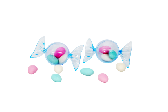 B-Bonbon Bleu Avec 3 pièce dragée amande