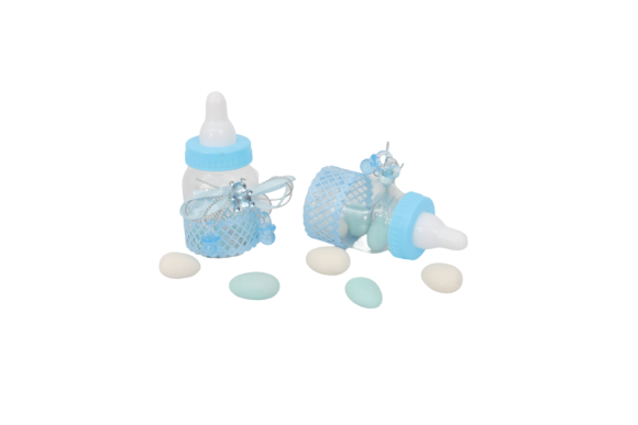 B-Biberon Bleu avec 3 pièce dragée Amende