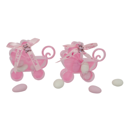 B-Pousette rose avec dragés amande