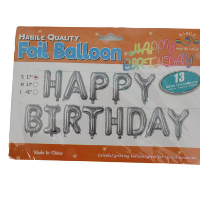 B- Happy Birthday Gonflable Argent ou doré