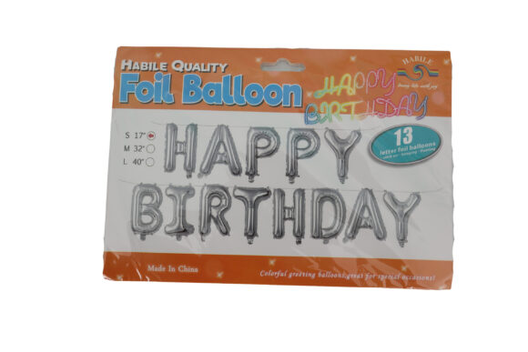 B- Happy Birthday Gonflable Argent ou doré