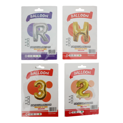 B- Lettre et Numéro Gonflables Argent ou Doré