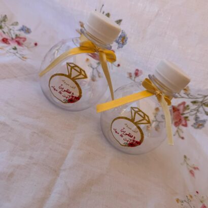 A-Bouteille jus fiançailles personnalisé
