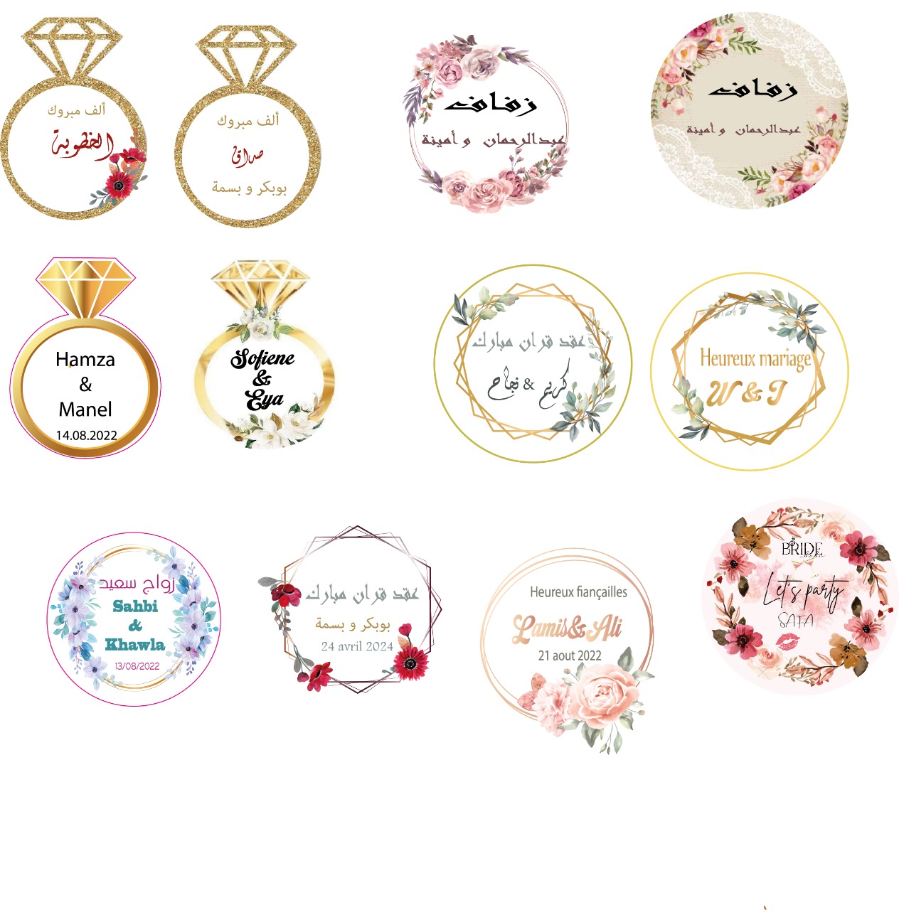 A- Etiquette Mariage et fiançaille Personnaliser